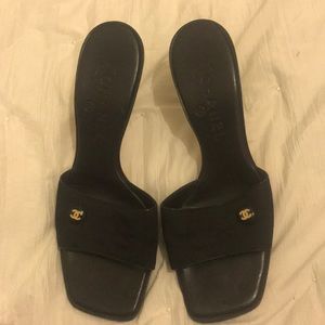 Chanel Black Mules